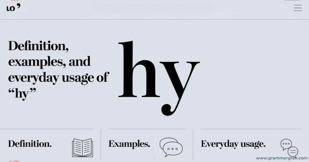 "HY," Meaning Explore The Definition & Uses in Texts