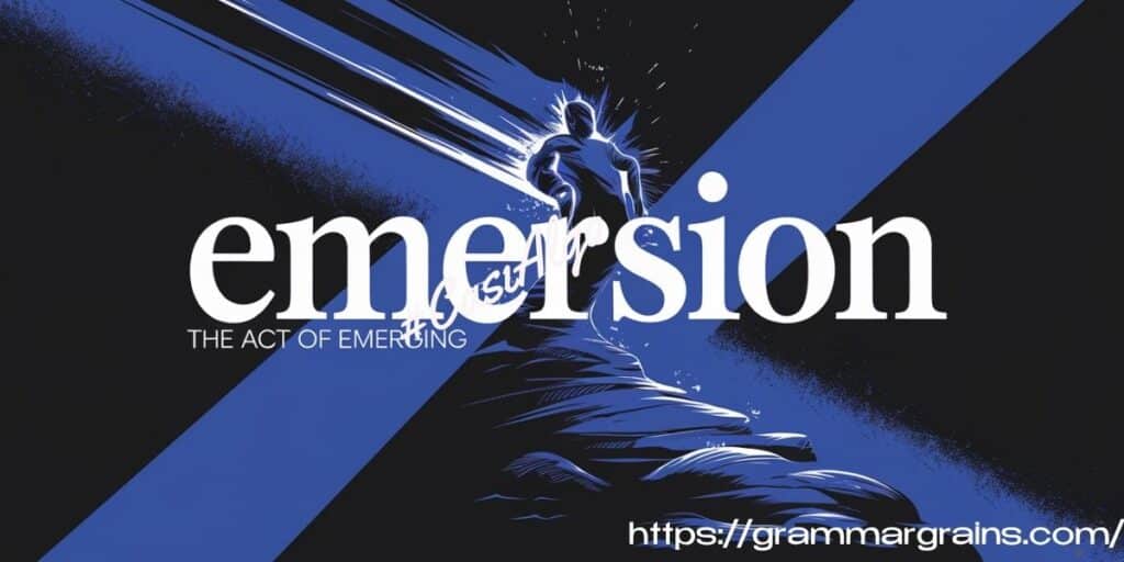 Emersion: The Act of Emerging