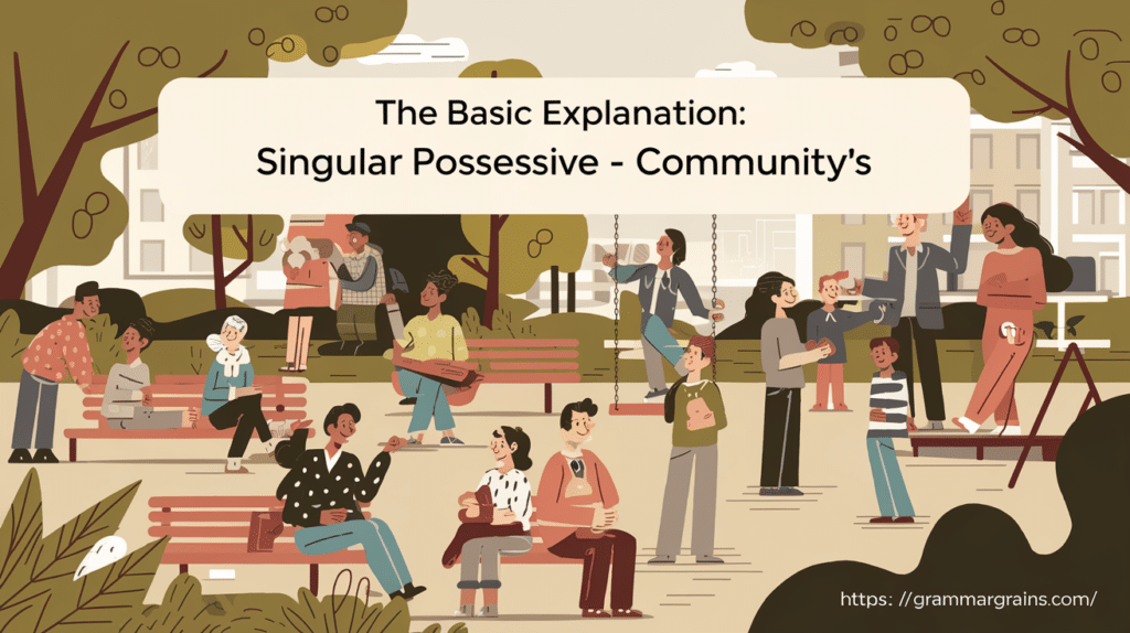 Community’s, Communities’, or Communities? A Simplified Guide The Basic Explanation
Singular Possessive: Community’s