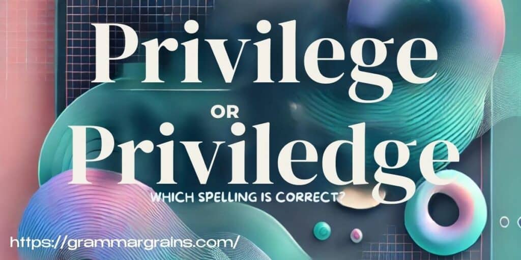 Privilege or Priviledge