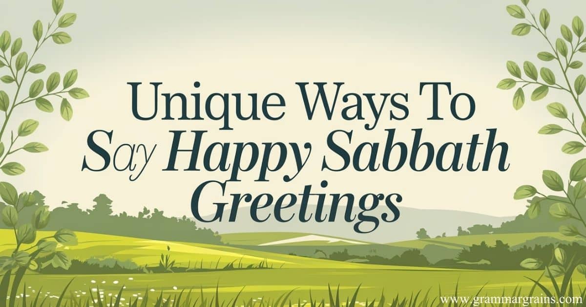 Unique ways to say Happy Sabbath Greetings