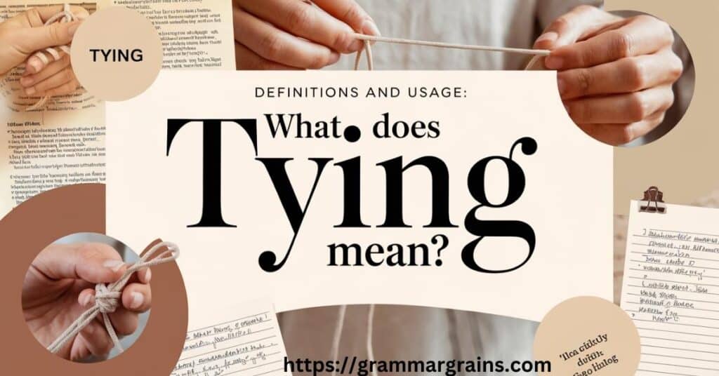 Tying or Tieing? Clearing Up the Confusion