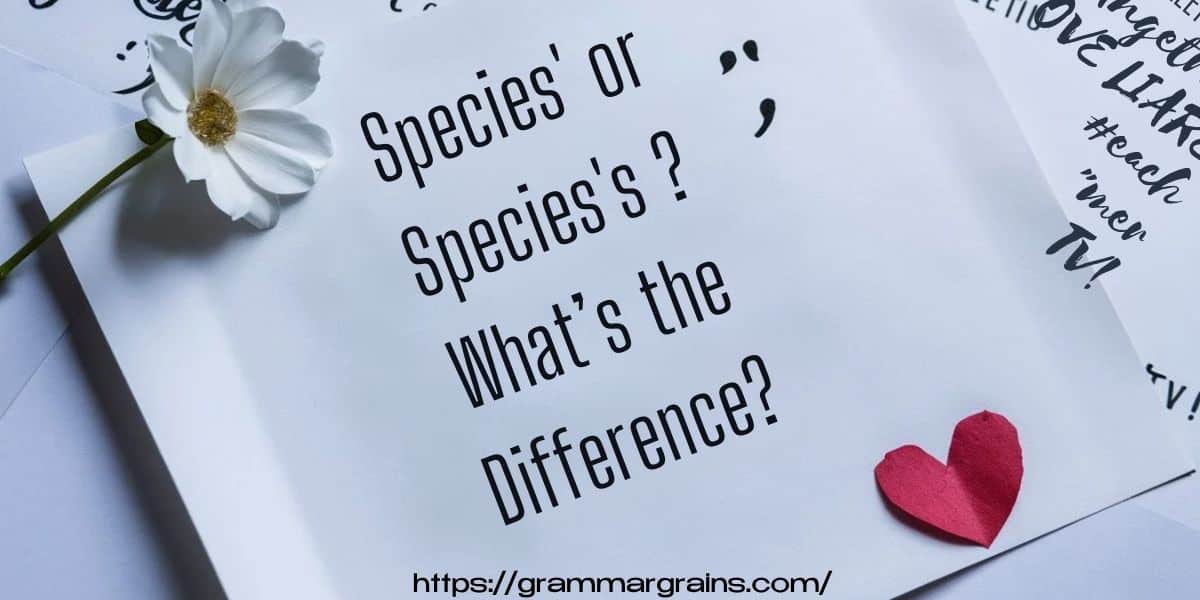 Species' or Species's - What’s the Difference?