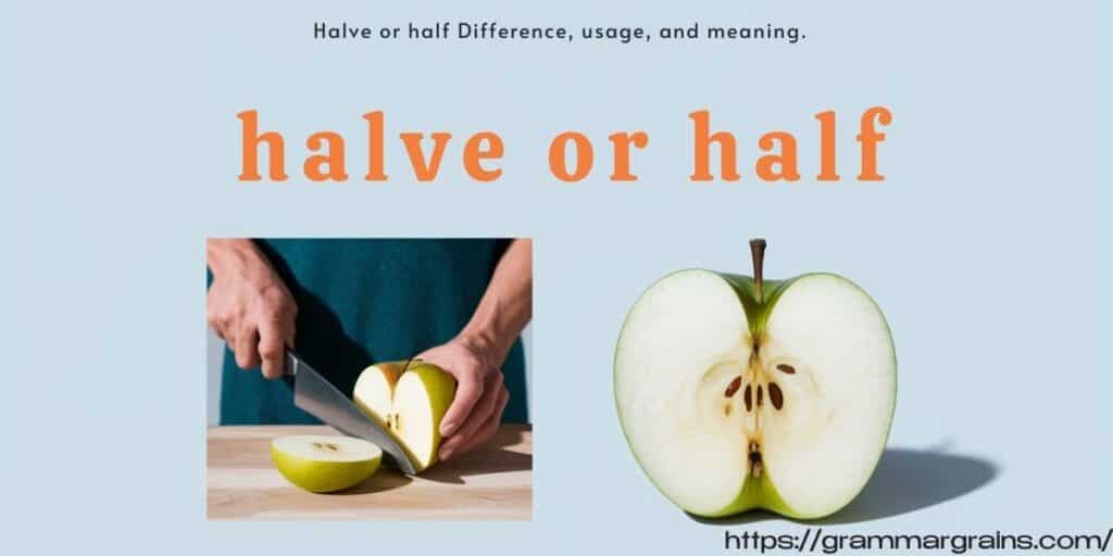 Halve or Half – Difference, Usage, and Meaning